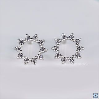 AUSM0241 Lab-Grown Diamond Sun Earrings - 18k White Gold