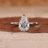 Pear solitaire engagement ring crafted in a 6 claw prong setting.

