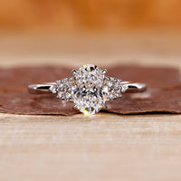 Oval Cut Engagement Ring with muse setting.
