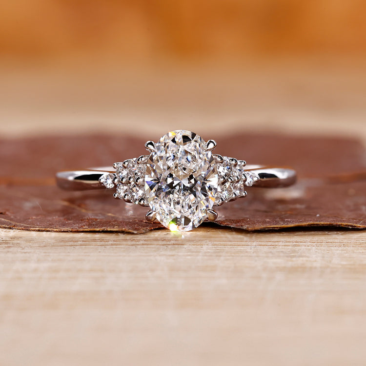 Oval Cut Engagement Ring with muse setting.
