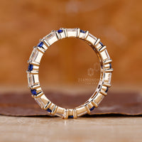 Full eternity wedding band with diamonds.