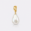 13-14mm white baroque freshwater pearl on 9k yellow gold enhancer