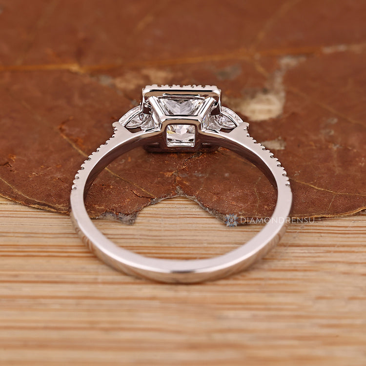 IGI certified princess diamond ring four claw set.