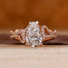 Pear cut diamond ring hidden halo double row pave set.
