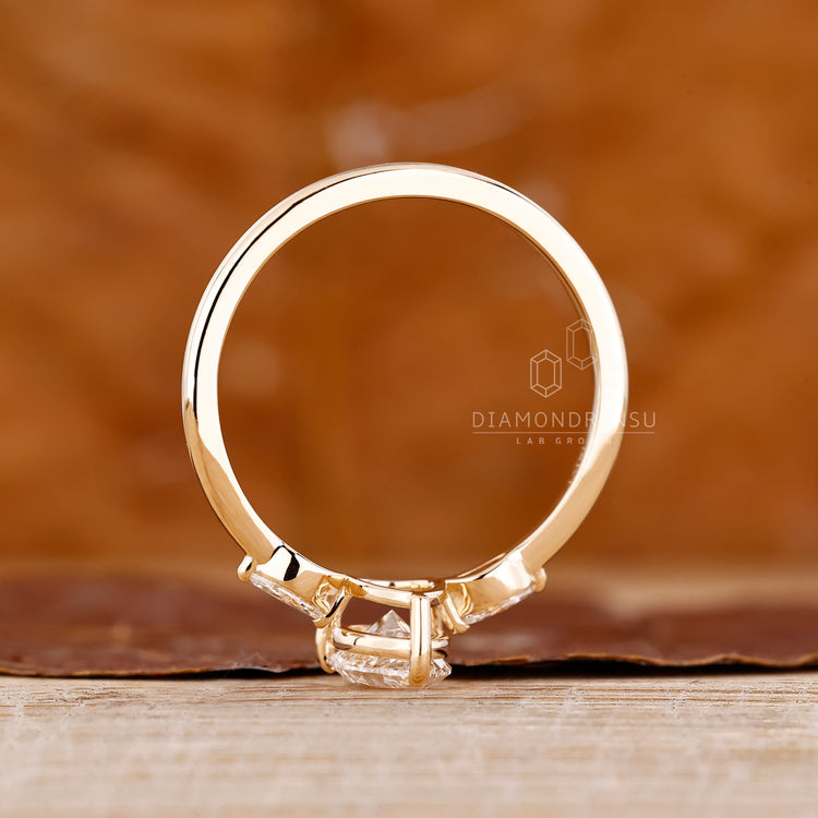 IGI certified handmade pear cut diamond ring.
