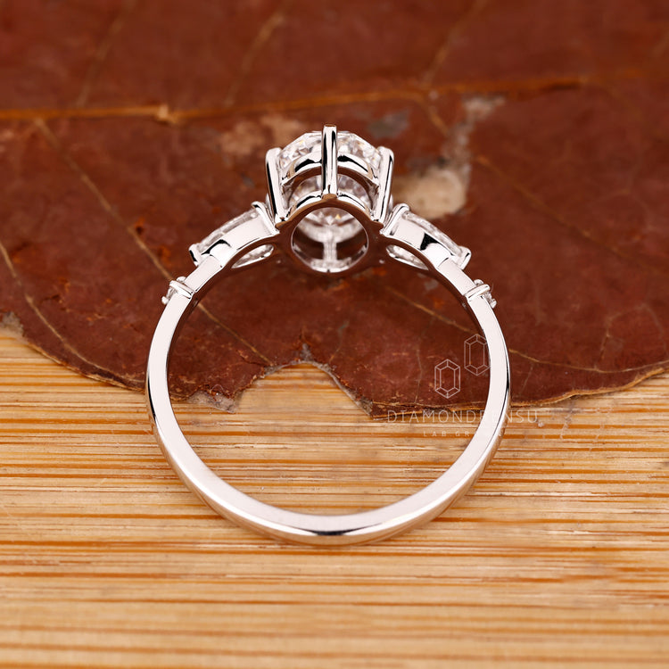 Oval cut diamond ring available in 1 to 2 CT.
