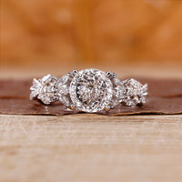 Portuguese diamond ring marquise stones twisted pave.