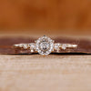 Portuguese cut diamond ring five stone tapered shank.
