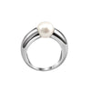 8.5-9mm white round freshwater pearl ring in sterling silver