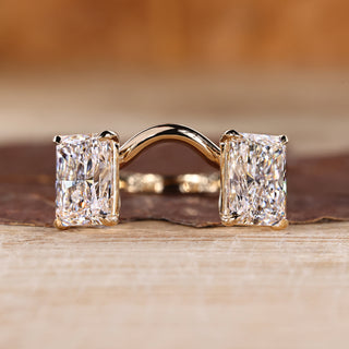 Two stone radiant cut lab diamond ring by Diamondrensu AU.
