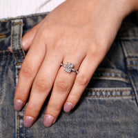 Hidden halo engagement ring available in 1 to 2.50 CT.