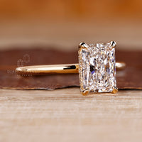 IGI certified radiant cut diamond engagement ring.