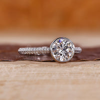 IGI certified bezel set diamond ring.
