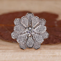 Vintage diamond cluster ring with round centre diamond.
