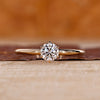 Round cut diamond ring solitaire six claw prong set.
