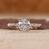 Round Old European Cut Ring vintage milgrain style.

