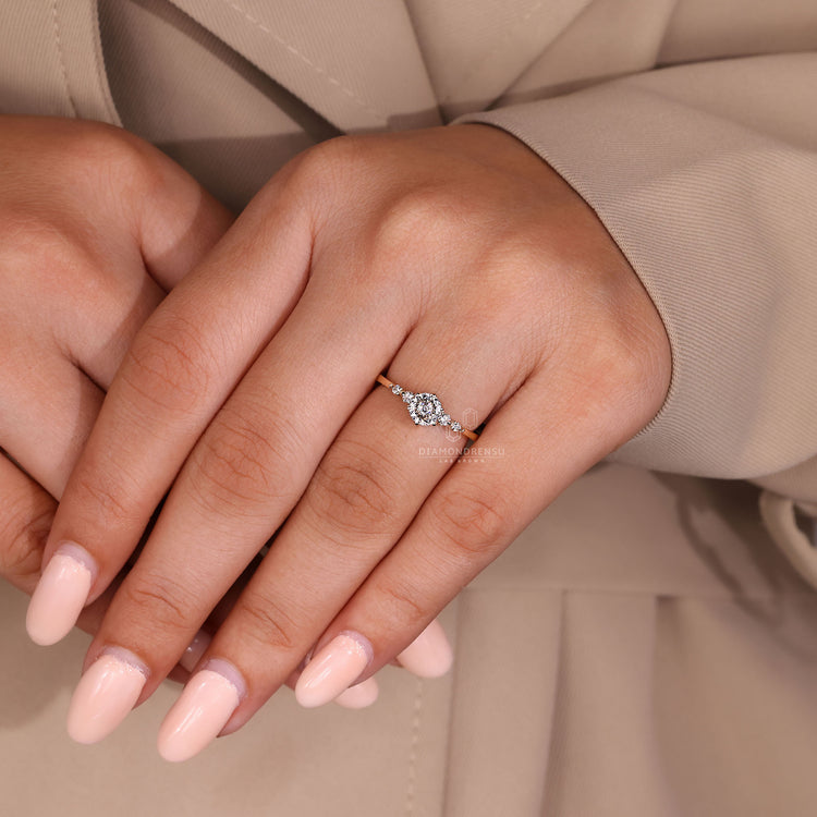 Portuguese cut diamond ring IGI certified style.

