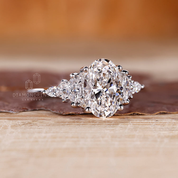 IGI certified oval diamond ring style.

