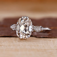 Vintage Cushion Old European Cut Ring cathedral setting.
