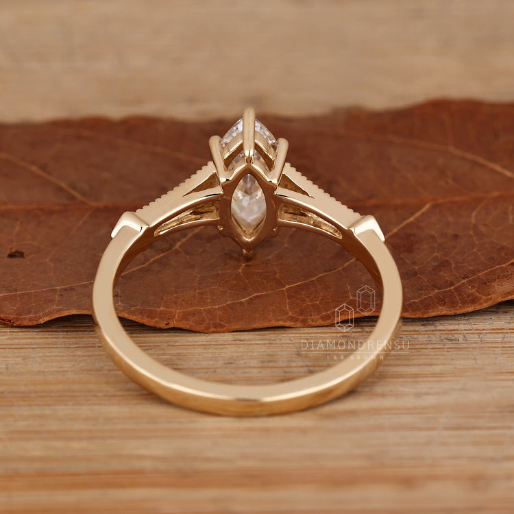 IGI certified marquise diamond ring six claw set.