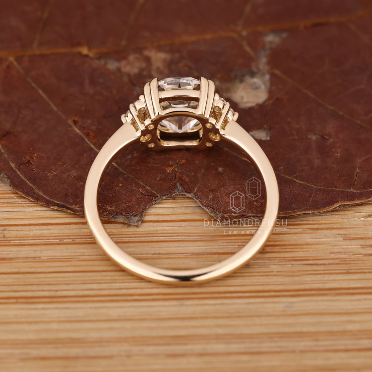 Cushion Old European Cut Ring double claw prong style.
