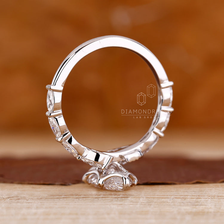IGI certified handmade marquise cut diamond ring.
