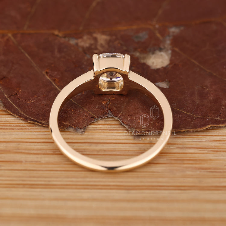 Cushion Old European Cut Ring classic handmade style.
