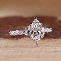 IGI certified nature inspired engagement ring.
