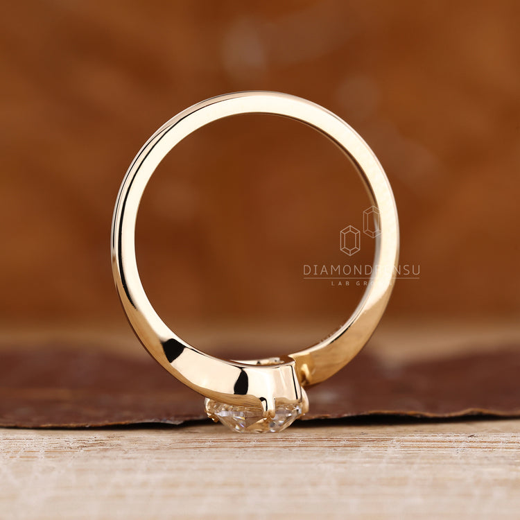 IGI certified handmade cushion old European cut ring.