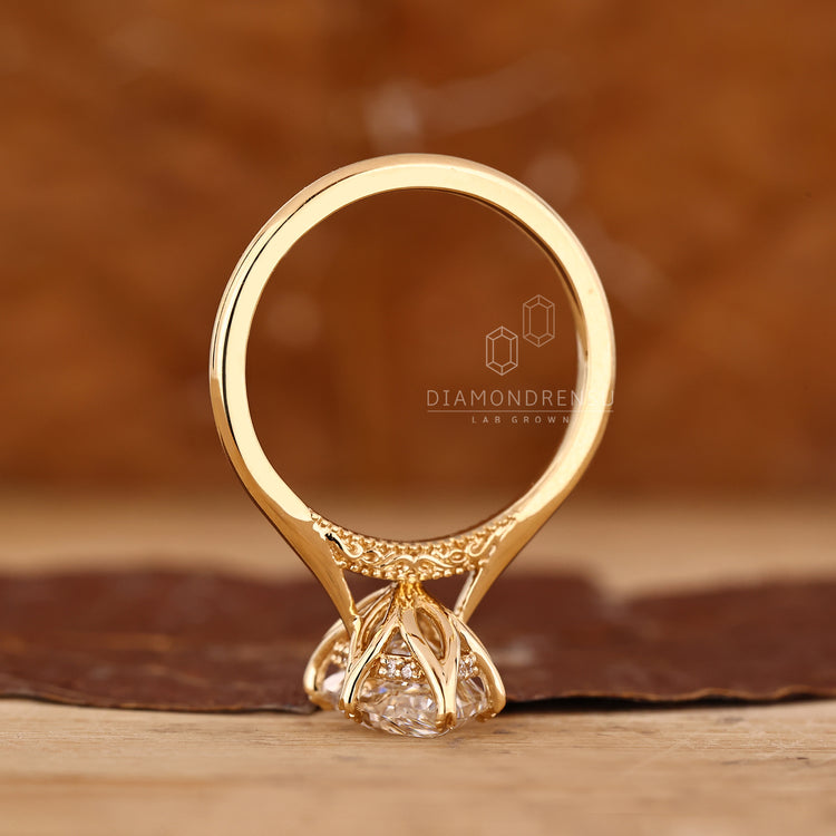 Lab grown diamond Dutch marquise ring style.
