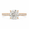 Round Cut Lab-Grown Diamond Tulip Prongs Pavé Band Ring 1.5ct - 10k Rose Gold - Size R