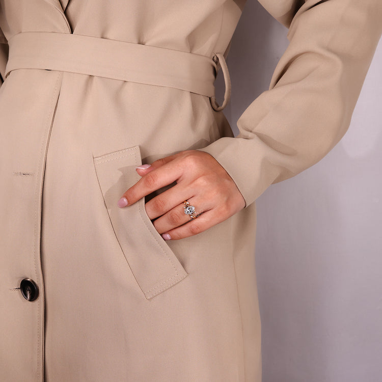 Handmade oval cut diamond ring nature cluster style.
