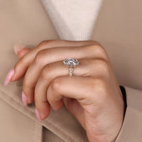 Handmade marquise cut diamond ring vintage art deco.
