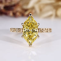Dutch marquise diamond ring solitaire yellow diamond.
