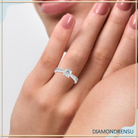 2 carat round diamond ring in a pave engagement ring setting for added sparkle.
