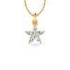 Flower Petal Marquise Cut Lab-Grown Diamond + Solid Gold Pendant Necklace