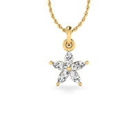 Flower Petal Marquise Cut Lab-Grown Diamond + Solid Gold Pendant Necklace
