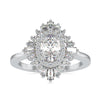 Vintage Diamond Cluster Ring Classic with Tapered Baguettes