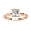 Bezel Set Engagement Ring With Princess Cut Diamond