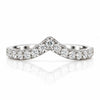AUSM0266 Round Lab-Grown Diamond Chevron V Shape Wedding Band 18K White Gold - Size N