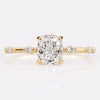 Elongated Cushion Cut Lab-Grown Diamond Distance Pavé Ring 1.50 CT - 14K Yellow Gold Size N