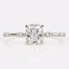 Elongated Cushion Cut Lab-Grown Diamond Distance Pavé Ring 1CT - Silver - Size O.5