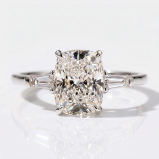 Cushion Cut Lab-Grown Diamond Three Stones 2CT - 18K White Gold Size N