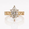 Dutch Marquise Lab Grown Diamond Vintage Ring 3 CT, 18k Yellow Gold - Size M