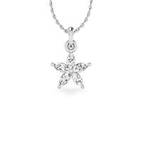 Flower Petal Marquise Cut Lab-Grown Diamond + Solid Gold Pendant Necklace