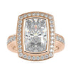 Elongated Cushion Cut Engagement Ring With Pave