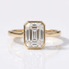 Emerald Cut Lab-Grown Diamond Bezel Set Ring 2CT - 18k Yellow Gold - Size N