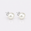 White keshi freshwater pearl sterling silver stud earrings