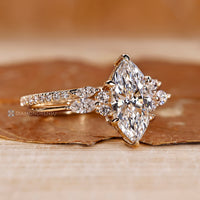 Marquise bridal set with open gap wedding band.