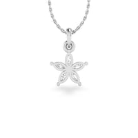 Flower Petal Marquise Cut Lab-Grown Diamond + Solid Gold Pendant Necklace